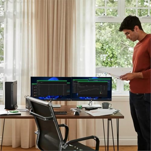 Image of HP EliteDesk 805 G9 Small Form Factor Desktop • 16GB DDR5 RAM • 512GB SSD • Ryzen5 Processor(1.3 Times Faster than Intel i7-1255U) • Dual Display Support(HDMI+DP) • RJ-45 • Windows 11 • Wired KB&Mouse