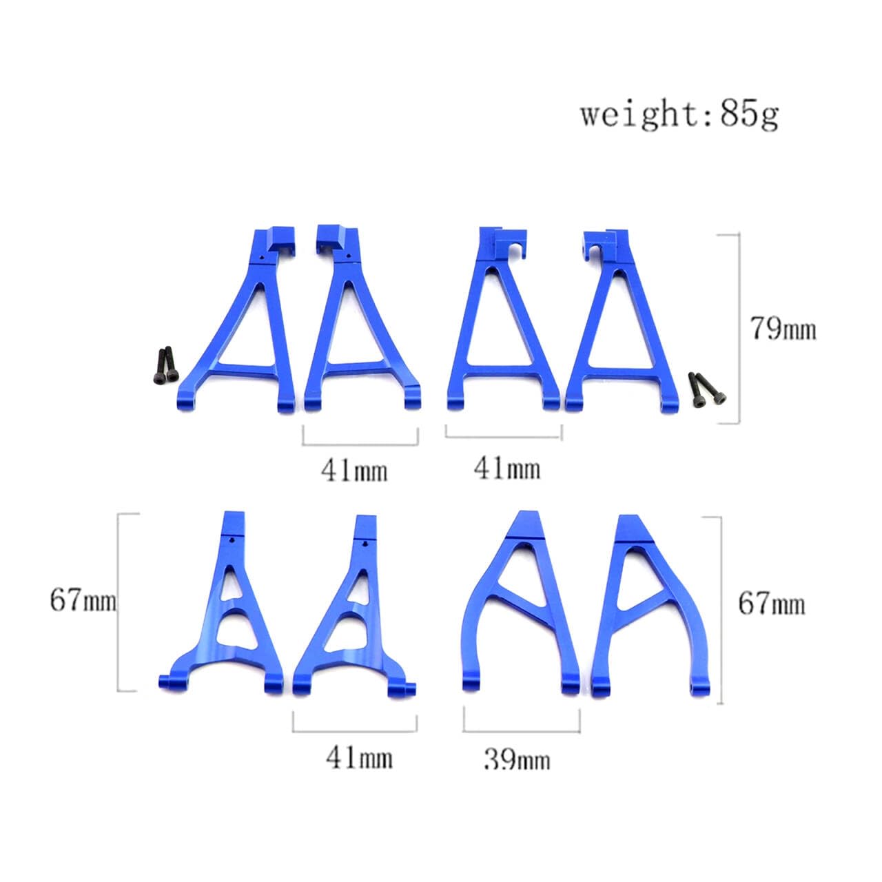 Aluminiowe przednie tylne górne dolne ramiona zawieszenia do 1/16 Traxxas Summit E-Revo VXL RC Car (niebieski)