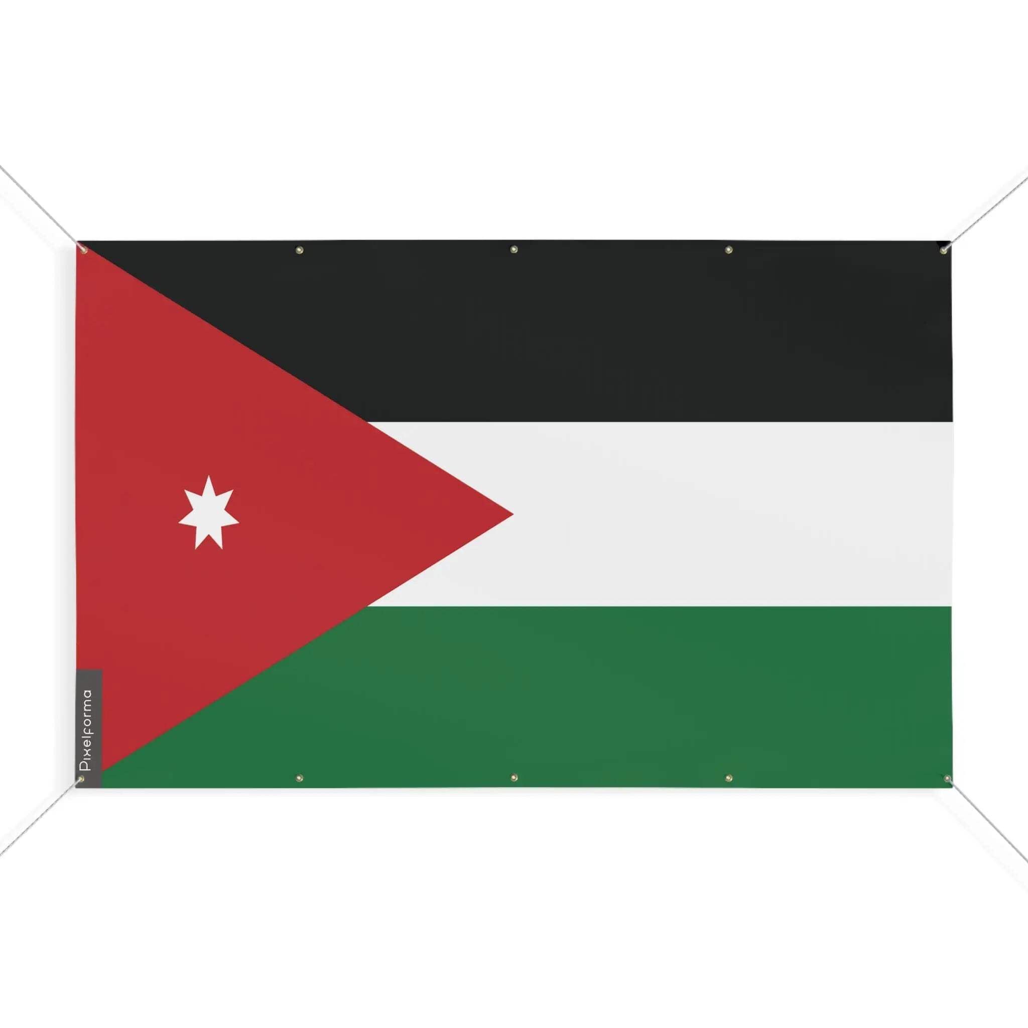 Drapeau Jordanie 10 oeillets 100x150 cm pour mât extérieur