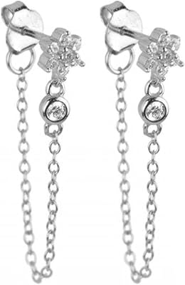 QUKE Orecchini A Cerchio Climber Con Ali D'angelo In Argento 925 E Cristalli Cubic Zirconia, Gioiello Da Donna Senza Nichel