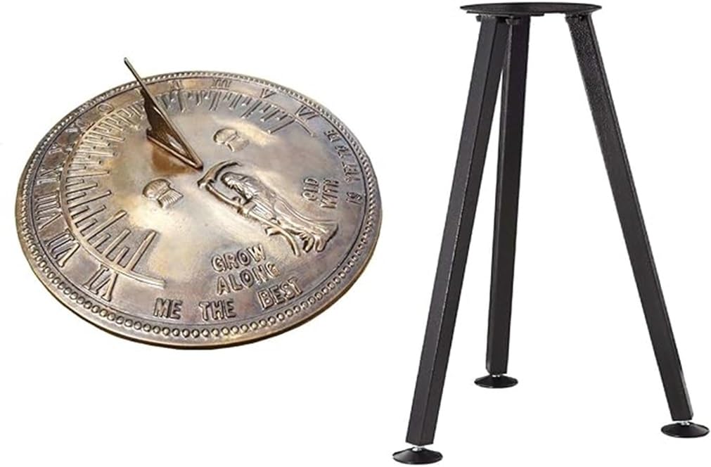 Grow Old With Me mosiężny zegar słoneczny ze stojakiem 25 cm