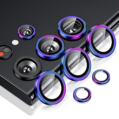Wsken For Samsung Galaxy S23 Ultra Camera Lens Protector,[Night Shooting Mode] Scratch Resistant Hd Tempered Metal Glass Camera Screen Protector Cover Film Accessories 6.8 Inch,Colorful #TOP16