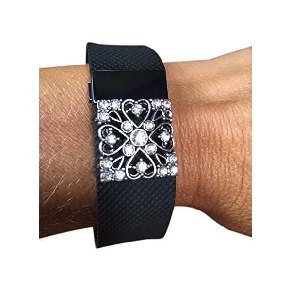Fitband Fun "Crystal Hearts Fitness Band Accessory for Fitbit® Charge/Charge HR/Charge 2