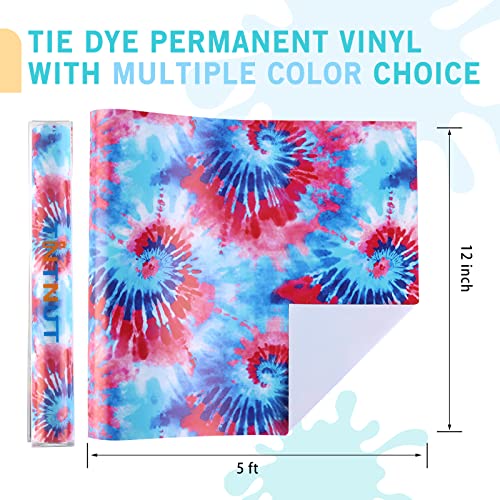 Tintnut Tie Dye Permanent Vinyl Roll 12in x 5ft Blue Red Adhesive Vinyl by Tintnut - Used condition - Image 2