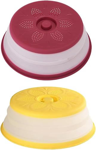 ABOOFAN Cubierta magnética de alimentos para microondas, cubierta de salpicaduras de microondas, cesta de drenaje