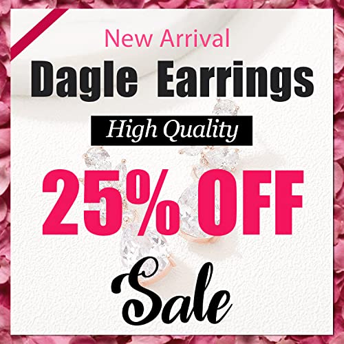 Wedding Earrings For Brides, Cubic Zirconia Leaves Teardrop Bride & Bridesmaid Bridal Earrings For Wedding, 14K White Gold Plated Dangle Earrings For Women, Prom, Pageant, Weddings Mother Of The Bride #TOP3