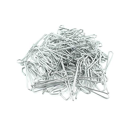 Yoohey 100pcs Curtain Hooks Metal Single Prongs Pinch Pleat Drapery Hook for Drapes