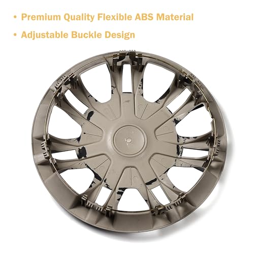 Image of Bright Red Hubcap Wheel Cover Replacement Kit 16 inch Hub Caps Wheel Rim Cover Car Exterior Accessories Pack of 4, 16 Inches