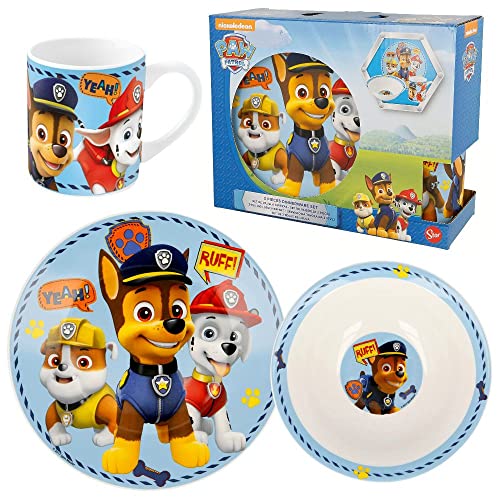 Geschirr-Frühstück-Set | Paw Patrol | 3-Teilig | Porzellan |...