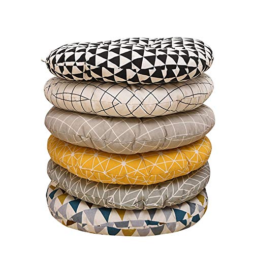 Tondo Cuscini per Sedie Set di 2 100% Cotone E Lino Comodo Cuscino di Pavimento Addensare Traspirante Cuscini Imbottiti per Sedie Futon Mat Grigio per Giardino Cucina 40 50 Cm