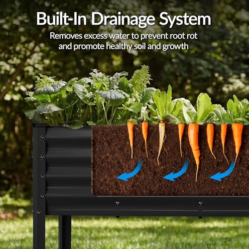 Image of Best Choice Products 72x24x30in Non Toxic Galvanized Raised Garden Bed, Metal Elevated Planter Box, Vegetable Garden, 100% Non Toxic Materials - Black