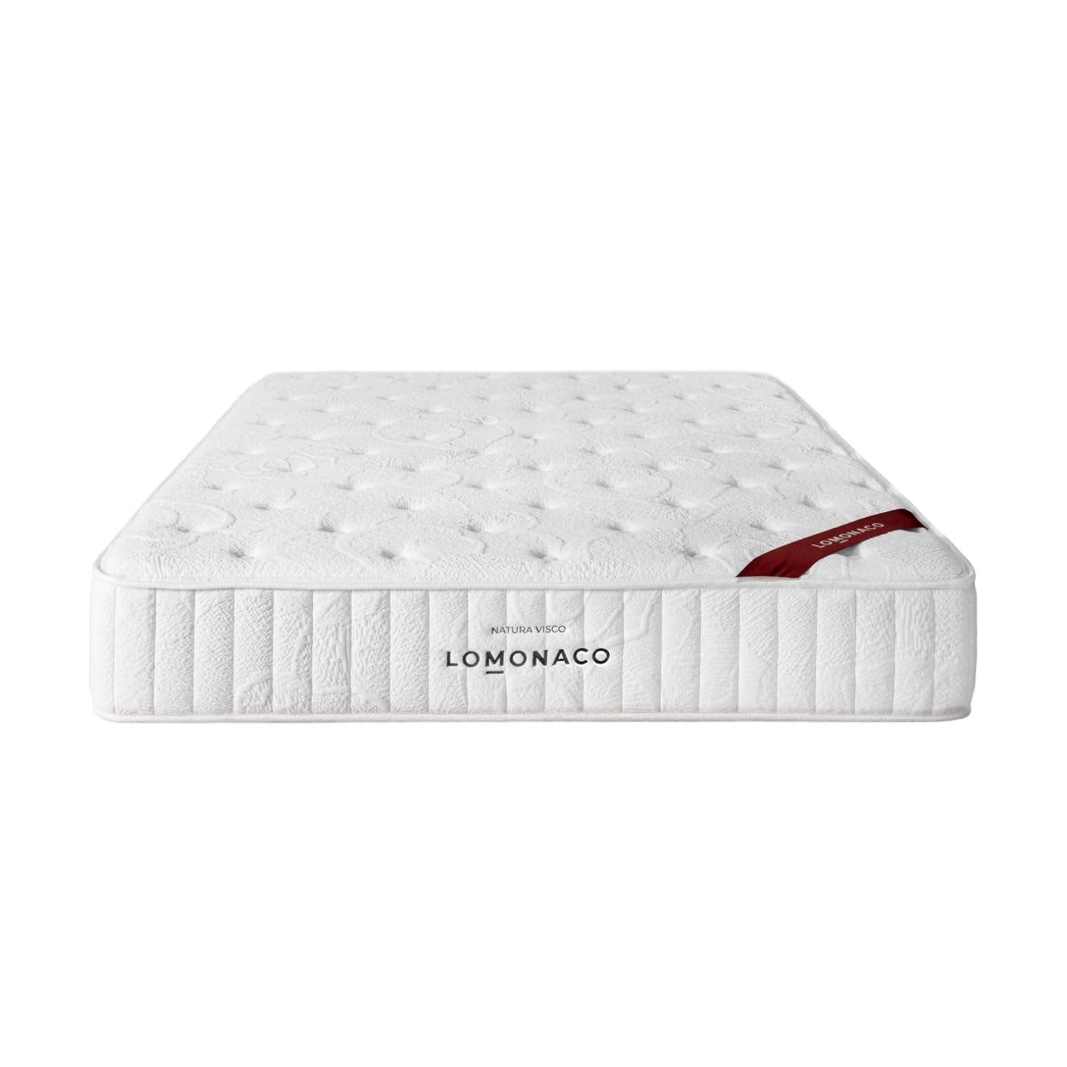 Colchón Natura Visco de LOMONACO 135 x 190 cm | Núcleo HR de Alta Firmeza | Capa Viscoelástica Adaptable | Tejido Transpirable y Fibra Termorreguladora | Altura 25 cm