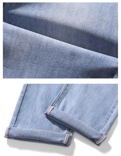 Men's Summer Denim Pants Casual Regular Fitness Trousers Slim Straight Jeans4