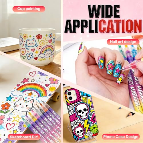 50% Off 12-Color Nail Art Pens Set with Fine Tip