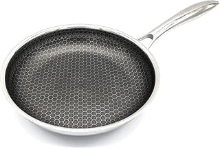 Cooksy 9 Inch Honeycomb Ceramic Surface Hybrid Stainless Steel Frying Pan