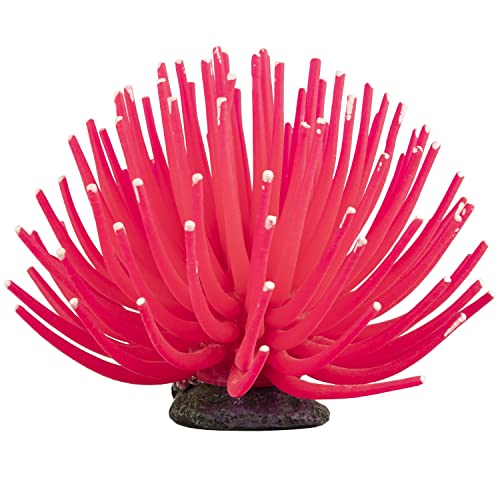 GloFish Anemone Ornament Pink, Detailed Aquarium...