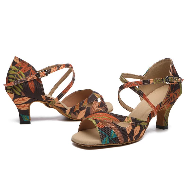 TINRYMX Women's Latin Dance Shoes Ballroom Salsa Professional Practice Colorful Dance Shoes,Model-YCL5193