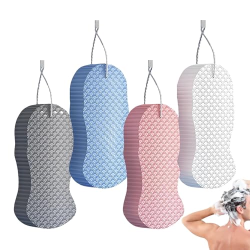 ZHUMCCY Esponja De Baño | Esponjas De Baño Corporal,4 Unidades Exfoliantes Para Ducha Para Mujeres Hombres Adultos Y Niños De La Familia
