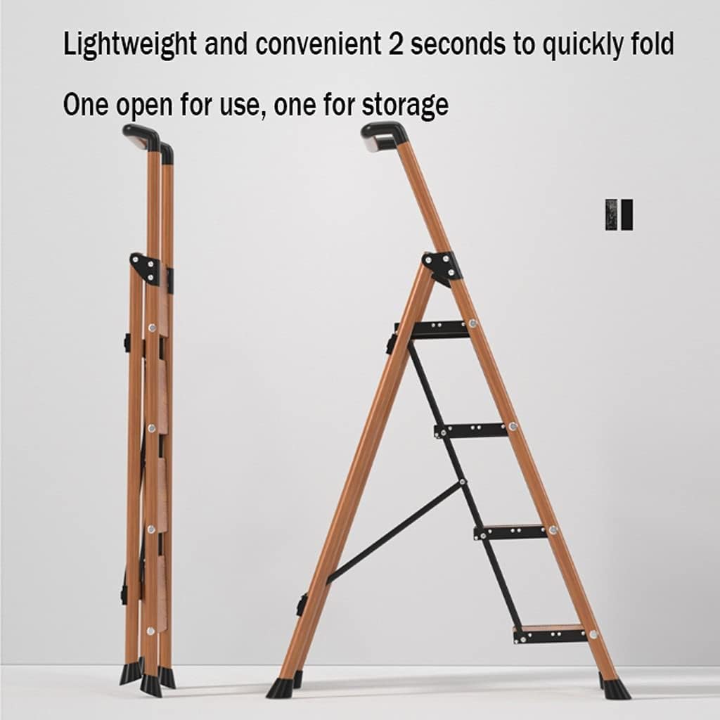 Step Ladder Portable Step Ladder Folding Ladder Folding Step Stool with Convenient Handgrip Ladder for Home Office Use Folding Ladder Telescopic Ladder(Color:A,Size:4 step ladder)