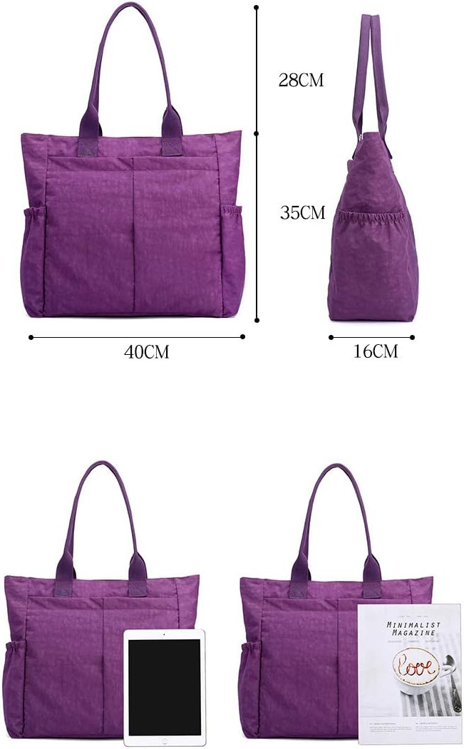 Water Resistant Multi Pockets Large Lightweight Tote Bag Shoulder Bag Waterproof Handbags