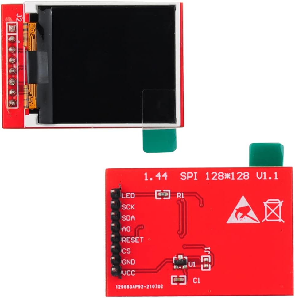 1.44" inch TFT LCD Display Screen Module 3.3V RGB 65K 128x128 4-Wire SPI ST - 7735S for Arduino 2560 ESP32 Board (Pack of 4)