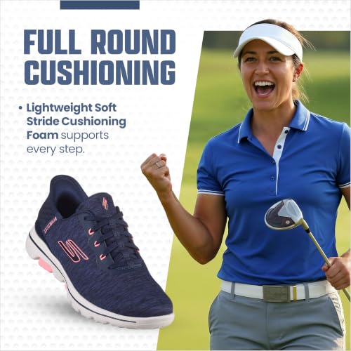 Image of Skechers Womens Go Walk 5 Relaxed Fit Slip-in Golf ShoeSneaker | Golf, Slip-ins, GOGA MAX, Water-Repellent, Spikeless, Relaxed Fit, Breathable, Lightweight, Soft Stride Cushioning