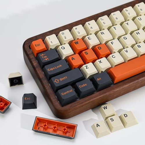 KBDiy Carbon PBT Double Shot Orange Keycap Set,174 Keys Retro