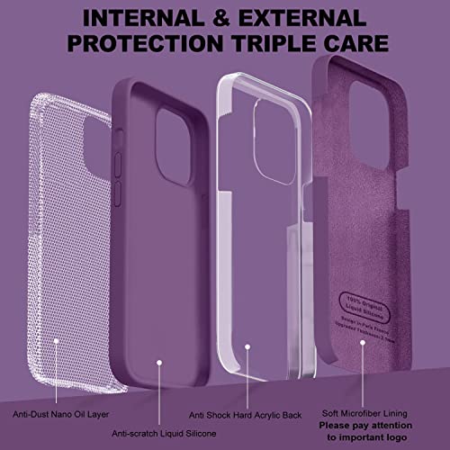 Image of MIDOS Back Cover Compatible with iPhone 14 Plus Case Liquid Silicone Full Protection Shock Proof Back Cover for iPhone 14 Plus (2022) 6.7 inch (Deep Purple)