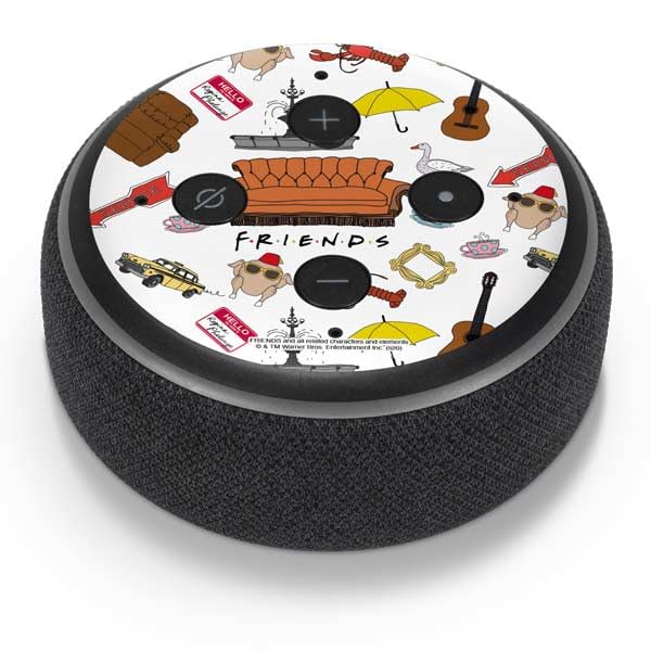 Skinit Decal Audio Skin Compatible with Amazon Echo Dot 3 - Officially Licensed Warner Bros Classic Friends Icons Design