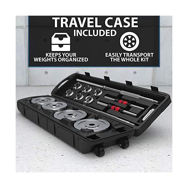 Synergee 50KG Adjustable Dumbbell & Barbell Set