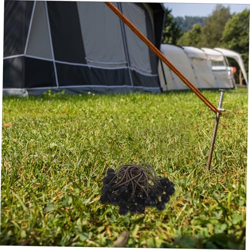 Cuerda bungee con bolas de nailon premium marrón para fijación duradera de carpas 6
