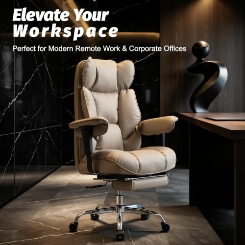 Image of Efomao Executive Office Chair 400lbs,Grey Big and Tall Desk Chair