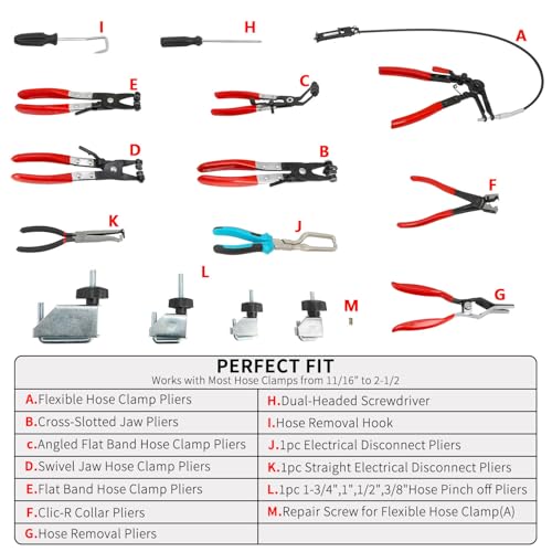 Alicates de abrazadera de manguera con cable flexible para extraer clips 3