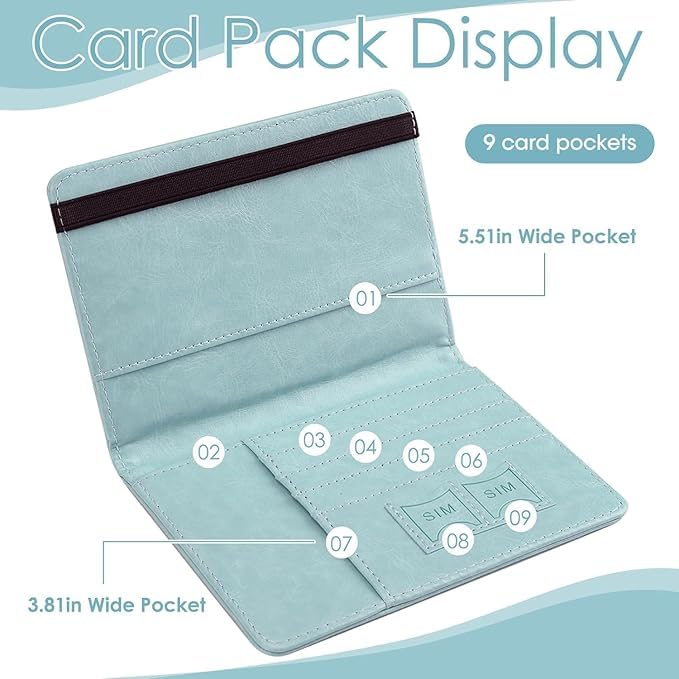 Image of TEKCOOL Passport Holder Cover Travel Wallet Organiser, Passport Case with RFID Blocking, PU Leather Travel Document Holder for Men & Women Travel Accessories (Light Blue)