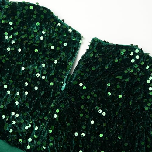 Uhnice Flower Girl Sequin Dress Formal Satin Ball Gown for Wedding Party4