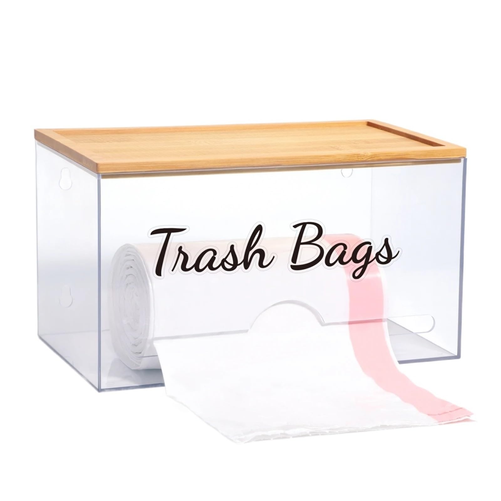 Dispensador de Bolsas Basura montado en la Pared con Tapa, contenedor, Portarrollos Papel higiénico, Caja Almacenamiento Cocina Escritorio para Cocina y Baño