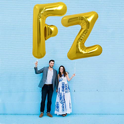 Image of TONIFUL 40 Inch Large Gold Letter Z Balloons, Helium-Filled Foil Mylar Big Balloons for 2026 New Year Eve Graduation Wedding Baby Shower Birthday Party Anniversary Decorations