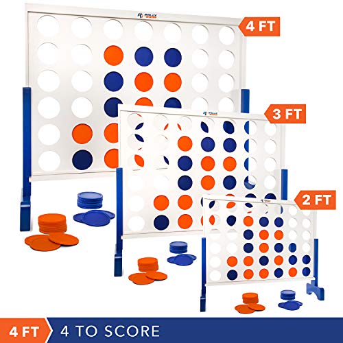 Rally And Roar Giant Wooden 4-In-A-Row, Complete Game Set, 4Ft Wide #TOP5