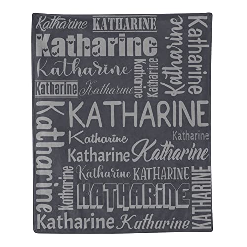 Personalized Blanket for Kids Adults Personalized Name Blanket Custom Blanket with Name Personalized Gifts for Christmas Birthday Valentines Day Mothers Fathers Day (Dark Gray, 50"x60")