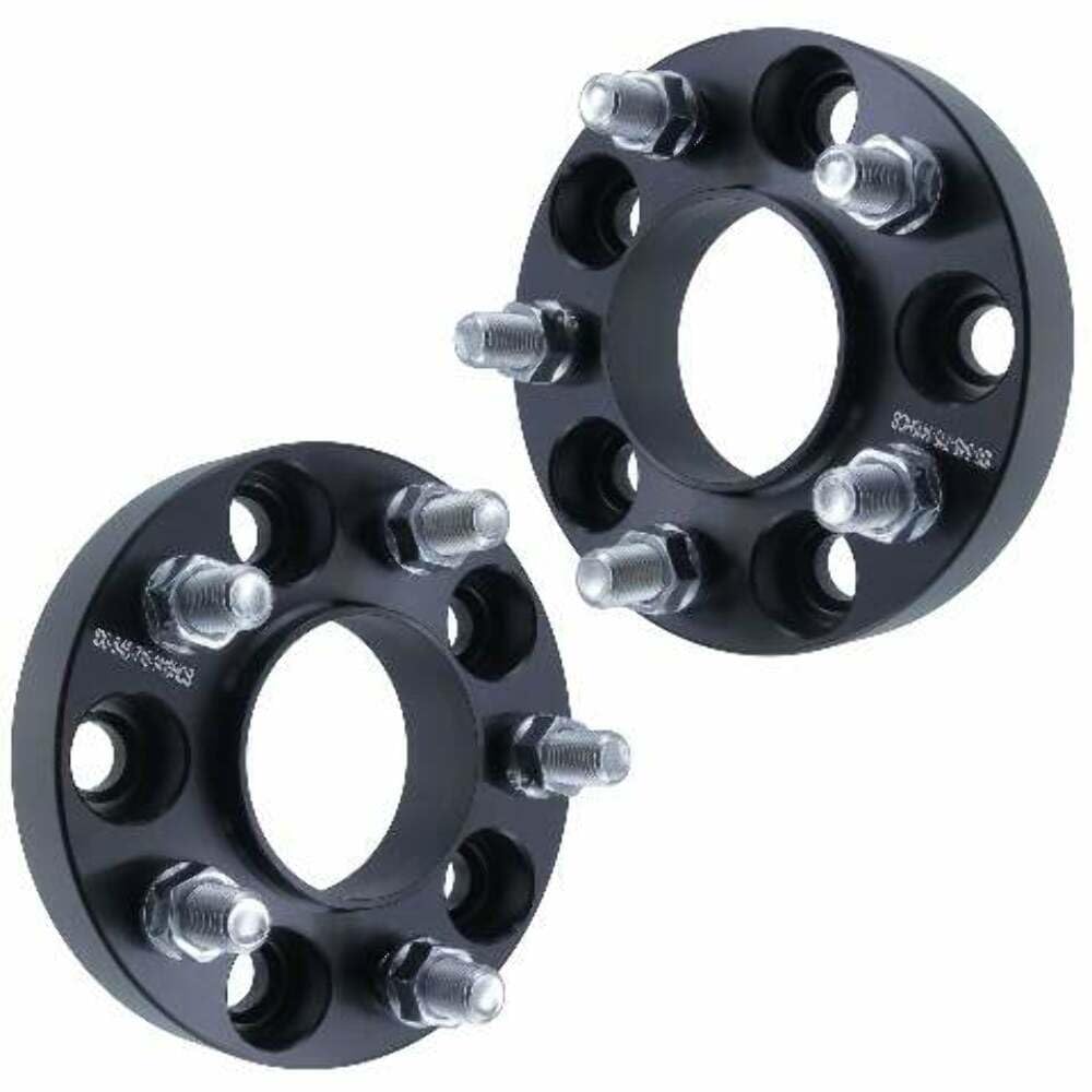 1" 5x4.5 Hubcentric Wheel Spacers - Fits Dodge Challenger Charger Magnum Fits Chrysler 300-1 Inch (25mm), 5x114.3, 71.5mm Hub, 14x1.5 Studs - Pair of 2 - Black