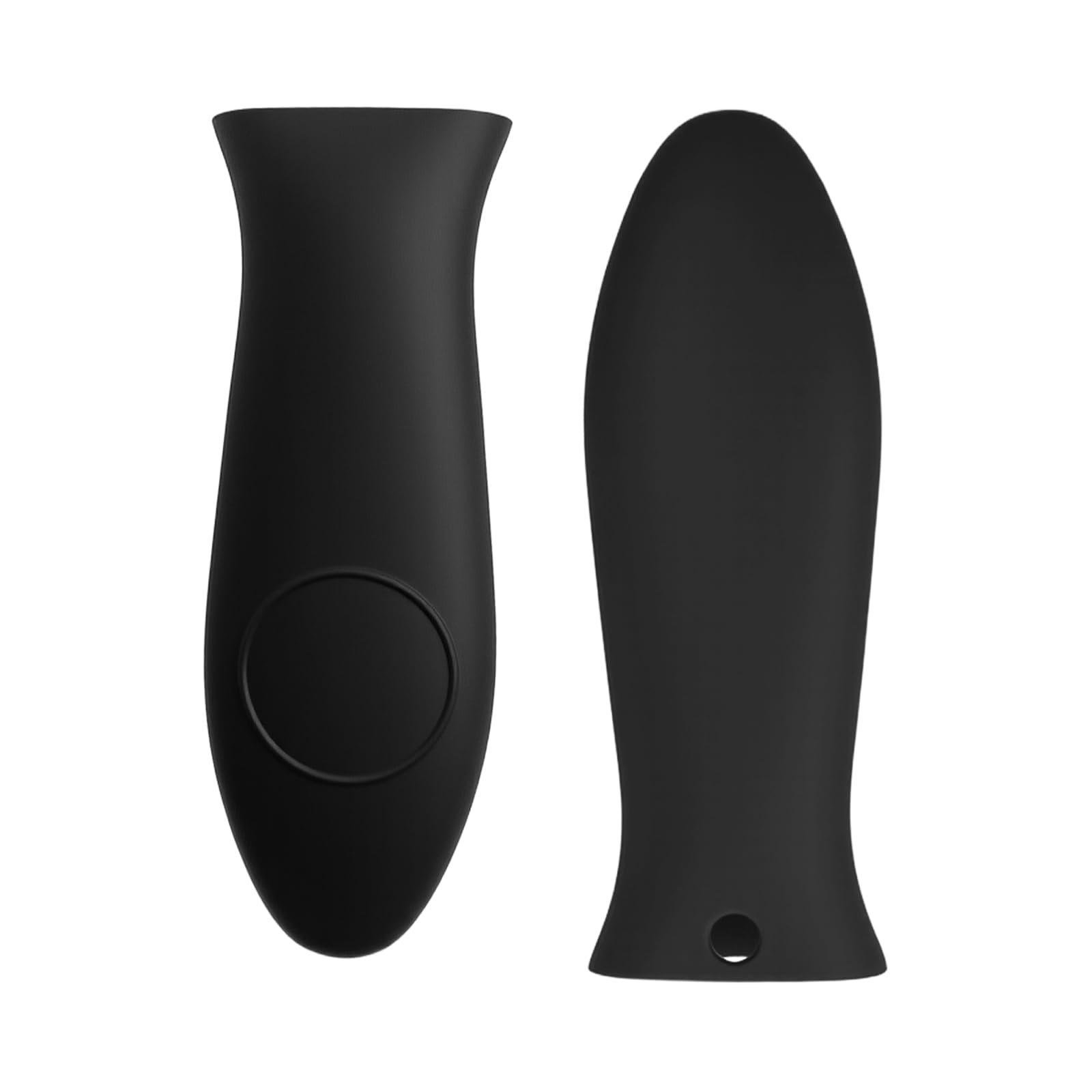 Fkereg Black 2 Pack Silicone Handle For Cast Iron Skillet, Non Slip Rubber Pan Handle Covers, Heat Resistant Hot Handle Holder Sleeve Grip Potholder For Pots And Pans, Kitchen Cookware (Black)