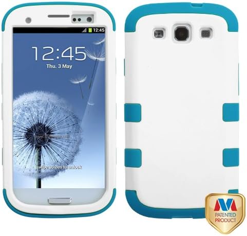 MYBAT SAMSIIIHPCTUFFSO021NP Premium TUFF Case for Samsung Galaxy S3 - 1 Pack - Retail Packaging - Ivory White/Tropical Teal