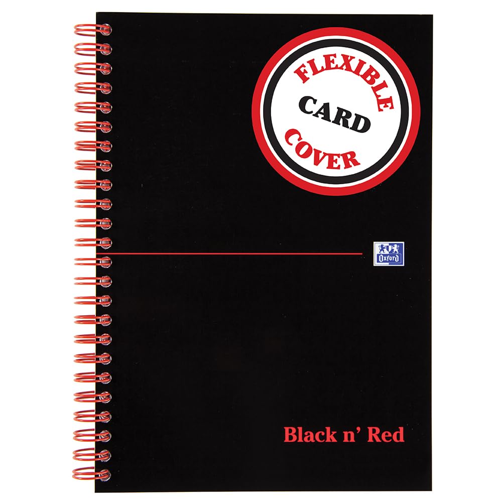 Oxford Notebook A5 Ruled Spiral Bound Cardboard Black 100 Pages