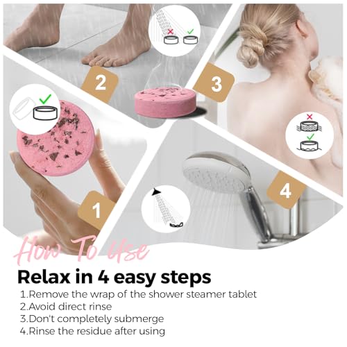 Image of SWCANDY Shower Steamers Aromatherapy Birthday Gifts for Women Travel Essentials, 8 Pcs Strawberry, Bath Bombs Shower Bombs with Natural Essential Oils, Relaxation Home SPA