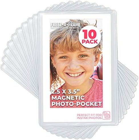 Freez-A-Frame Magnetic Photo Pockets for Fuji Mini Instax Photos (Wallet Size) 10 Pack