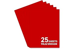 25 Sheets Red Card Stock Paper: 8.5 x 11 Card Stock for Cricut