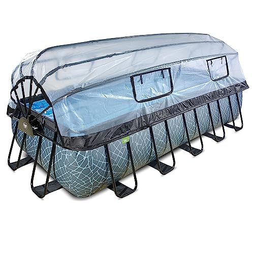 EXIT Toys Stone Pool mit Multifunktionale Abdeckung - 540x250x122cm -...