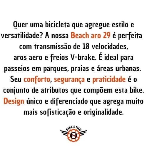 Bicicleta Beach Caiçara Aro 29 Freio V-Brake Masculina Vermelho