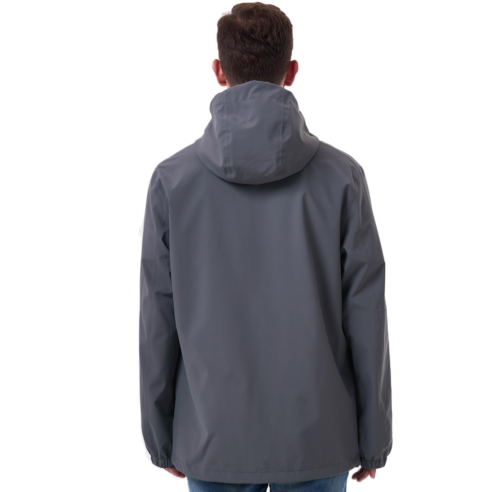 Regenjacke Herren Wasserdicht Atmungsaktiv Outdoorjacke Leichte Funktionsjacke Übergangsjacke Packbare Windjacke Fahrrad Regenmantel mit Kapuze