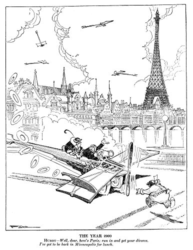 Farr Cartoon 1925 NThe Year 2000 Hubby - Well Dear HereS Paris Run